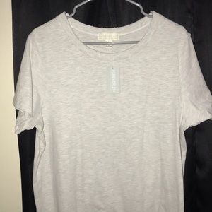 Light Grey Knit Top w/ Distress on Neck and Arms